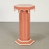 Hollywood Regency Style Coral Lacquer Display Pedestal