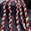 Red and White Twisted Ribbon Garland