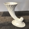 Vintage Ceramic White Horn Bud Vase