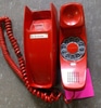 Vintage Princess rotary dial Telephones, red 1960s, 1970s