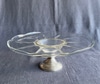 Glass Cake Stand with Silver Plate Base
