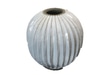 Ribbed Round Vase w/Small Opening.