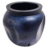 Short Wide Painted Wood Vase
