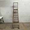Wooden Rolling Library Ladder