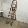 Wooden Rolling Library Ladder