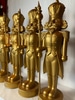4ft Golden Nutcrackers with Light Up Buttons