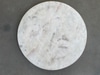 Round Marble Serving Board w/ Gray and Pink Veins, Brass Border