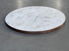Round Marble Serving Board w/ Gray and Pink Veins, Brass Border
