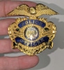 Gold Police Officer Badge prop for rent (hat badge)