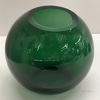 Large green crystal diagonal cut vase