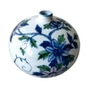 PROPDEC-Small Round Ceramic Chinese Bud Vase with Flowers