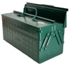 Tool Box; Metal, Forest green enamel, swivel handles,