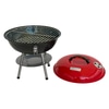 Portable Charcoal Grill; Red and black