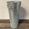 Galvanized Metal Embossed Flower Bucket B