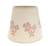 Lampshade; paper white with pink cut out flowers, tapered drum