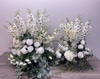 SILK Large White Delphinium Pedestal  Arrangement