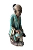 PROPDEC-Antique Ceramic Chinese Scholar Figurine with Book RG