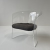 Modern Acrylic Chairs With Grey Upholstered Seats