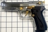 Replica - Beretta 92, Chrome with Gold Trim, Pistol