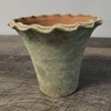Aged Terracotta Waved Rim Vase D