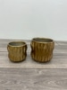 Gold ceramic geodesic vase