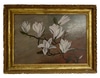 Still Life with Magnolias Flowers Gold Frame