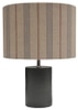 Lamp Shade; linen, beige, gray, clay striped shade, oval