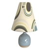 Table Lamp Base; Ceramic, blue glaze with natural bottom,