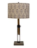 Lamp Shade; Linen, taupe on taupe white outlined paisley