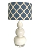Lamp Table Base; 3 Wave Gourd, egg shell white stacked