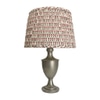 Lamp Shade; Cotton, Beige, red & black floral stamp pattern,,