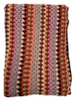 Throw Blanket, Multi-color; striped, crotched