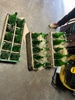 Wood Divided Crate with Green Glass Bottles