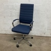 Blue Office Chair with Chrome Base