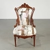 Victorian Chair with Arched Back in Modernist print upholstery
