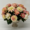 SILK Coral Cream Dahlias Arrangement.Container Is Not Included