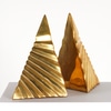 Pair Deco Revival Brass Pyramid Bookends