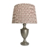 Lamp Shade; Cotton, Beige, red & black floral stamp pattern,