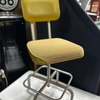 Vintage Yellow Stool with Metal Frame