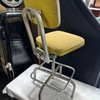 Vintage Yellow Stool with Metal Frame