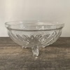 Glass Hobnail Footed Bowl