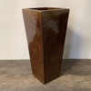 Brown Rectangular Tapered Vase A