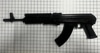 Rubber - AK-74 - Folding Stock, Rifle, 3, Black (Hard Cast)