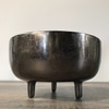 Large Bronze tone Metal Footed Bowl