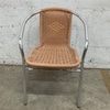 Modern Chrome and Wicker Chair
