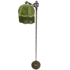 Floor lamp Base; vintage, iron, dark patina, open scroll emblem,