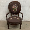 Vintage Floral Upholstered Wood Chair