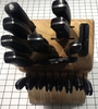 18 - Piece Black Handle Knives - Block Set