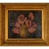 Antique Oil Painting of Poppies in a Vase