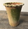 Aged Terracotta Waved Rim Vase B